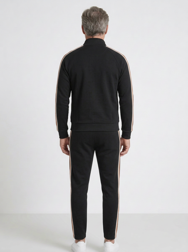 Striped Zip Jacket & Jogger Tracksuit For Men