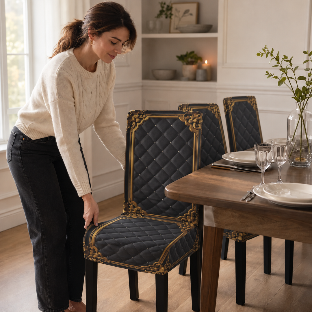 Chairistocrat – Baroque Print Stretch Dining Chair Cover