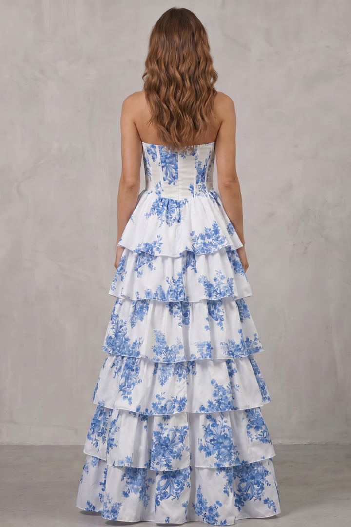Fleurienne – Layered floral couture – Maxi dress