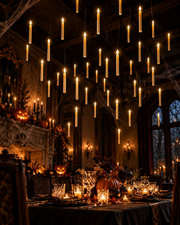 Floating LED Candles for Halloween with Wand Remote