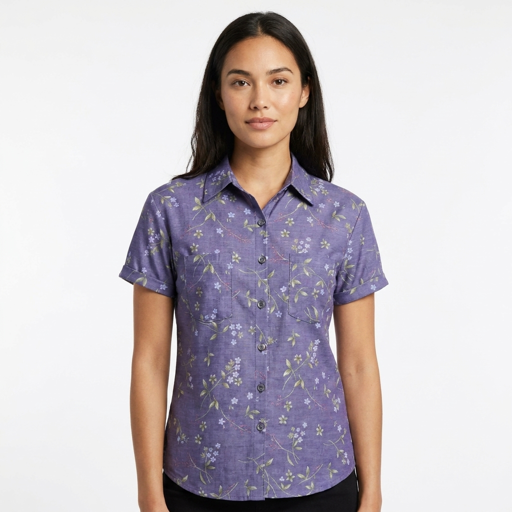 Flora | Short Sleeve Printed Casual Shirt for Women