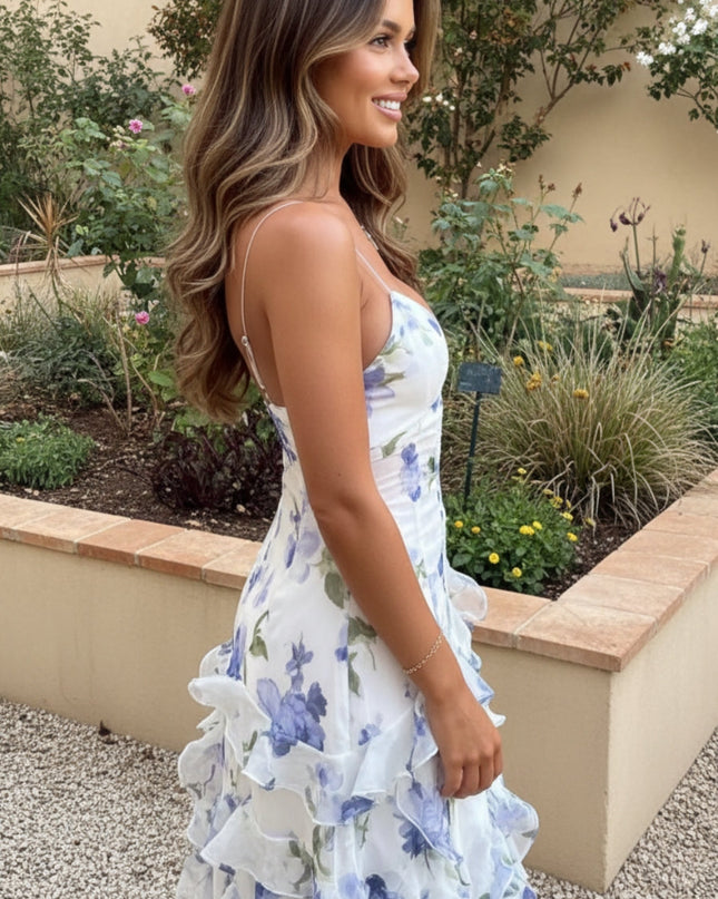 Floral Ruffle Tiered Flow Maxi Dress