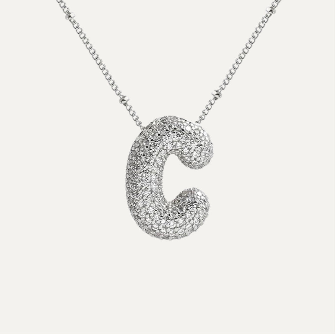 Savannah | Diamond Bubble Letter Necklace