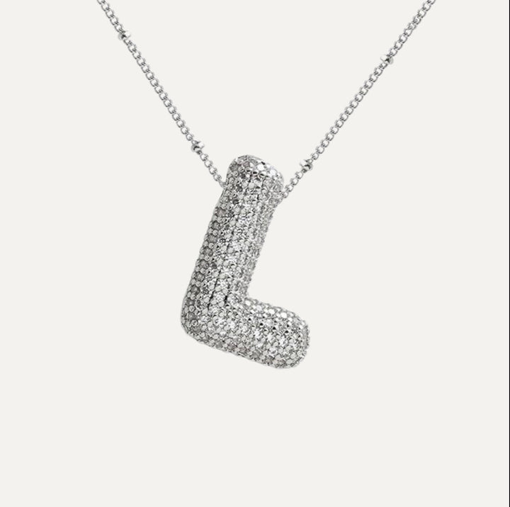 Savannah | Diamond Bubble Letter Necklace