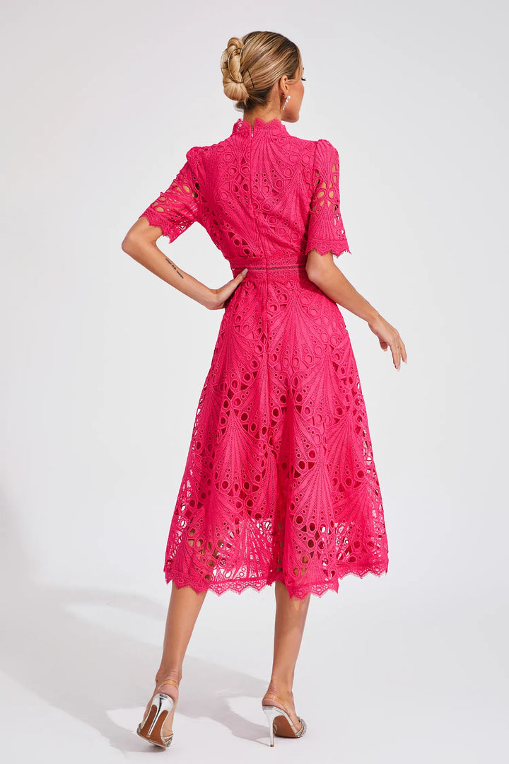Hallie Lace Midi Dress, view 8 - Elena Harper