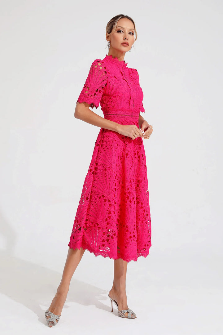 Hallie Lace Midi Dress, view 7 - Elena Harper