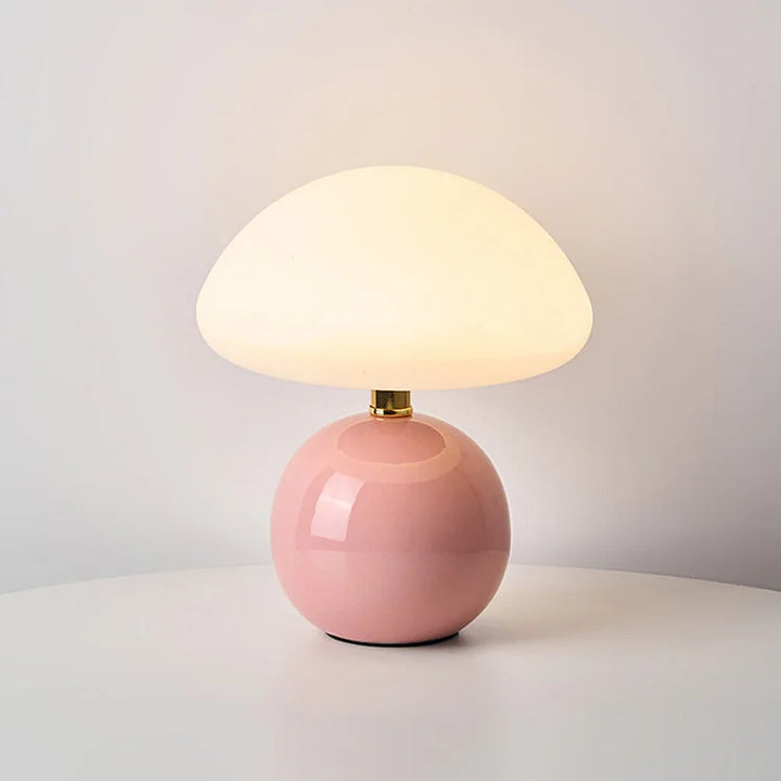 Mushroom Design Table Lamp Ceramic with LED Lighting