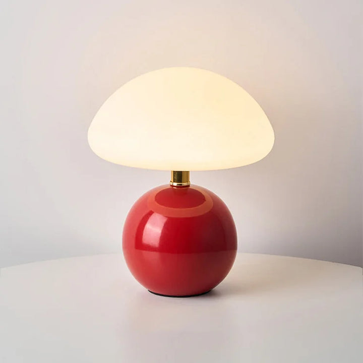 Mushroom Design Table Lamp Ceramic with LED Lighting