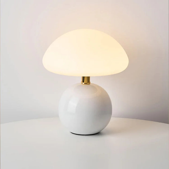 Mushroom Design Table Lamp Ceramic with LED Lighting