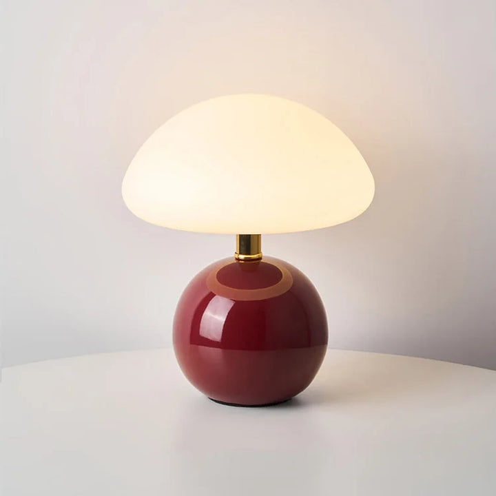 Mushroom Design Table Lamp Ceramic with LED Lighting