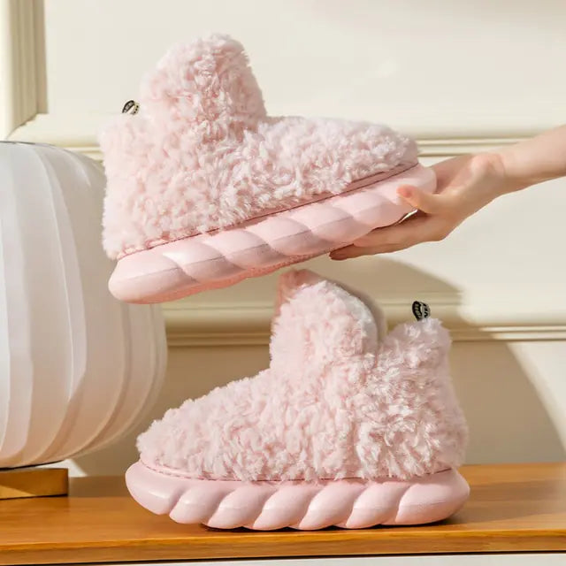 LunaStep Plush Anti-Slip Platform Slippers, view 8 - Elena Harper