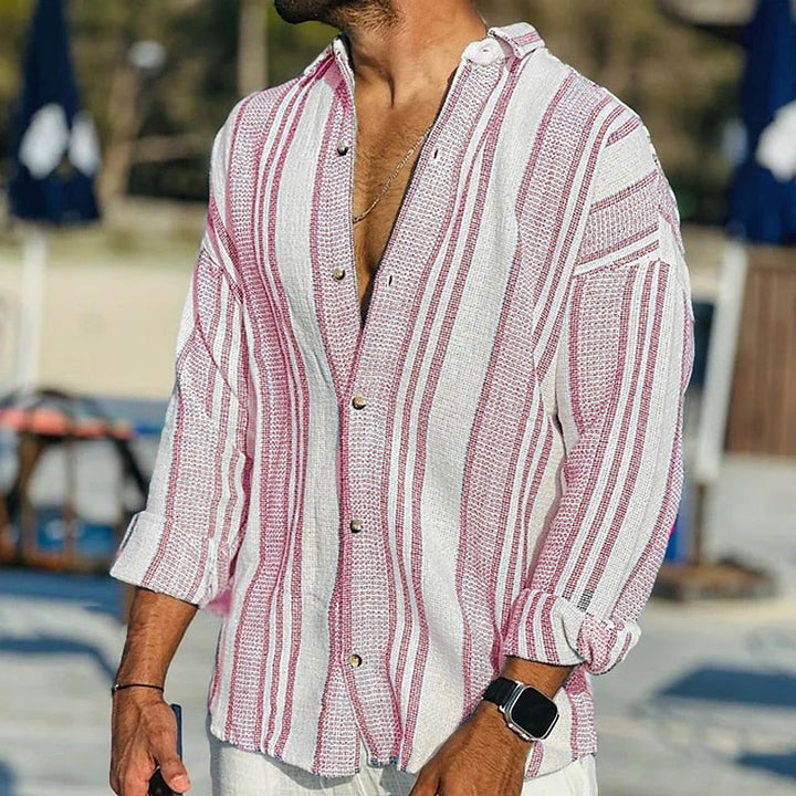 LAURENT MONACO | STRIPED LINEN SHIRT FOR MEN