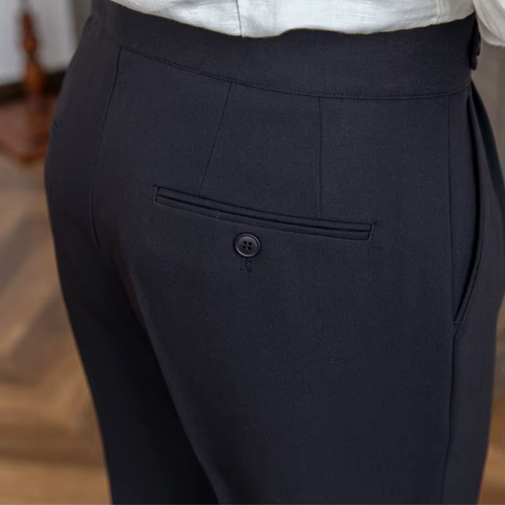 Men's Elegant Pleated Chino Trousers
