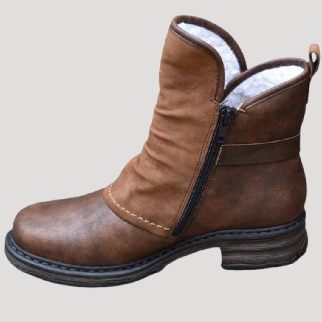 Women's Round Toe Low Heel Ankle Boots