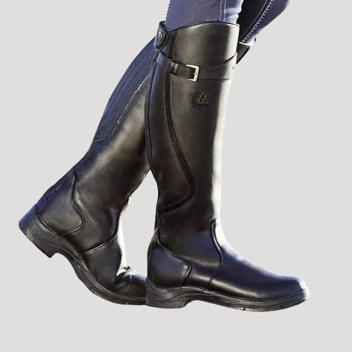 Women's Knee-High Boots with Buckle Detail