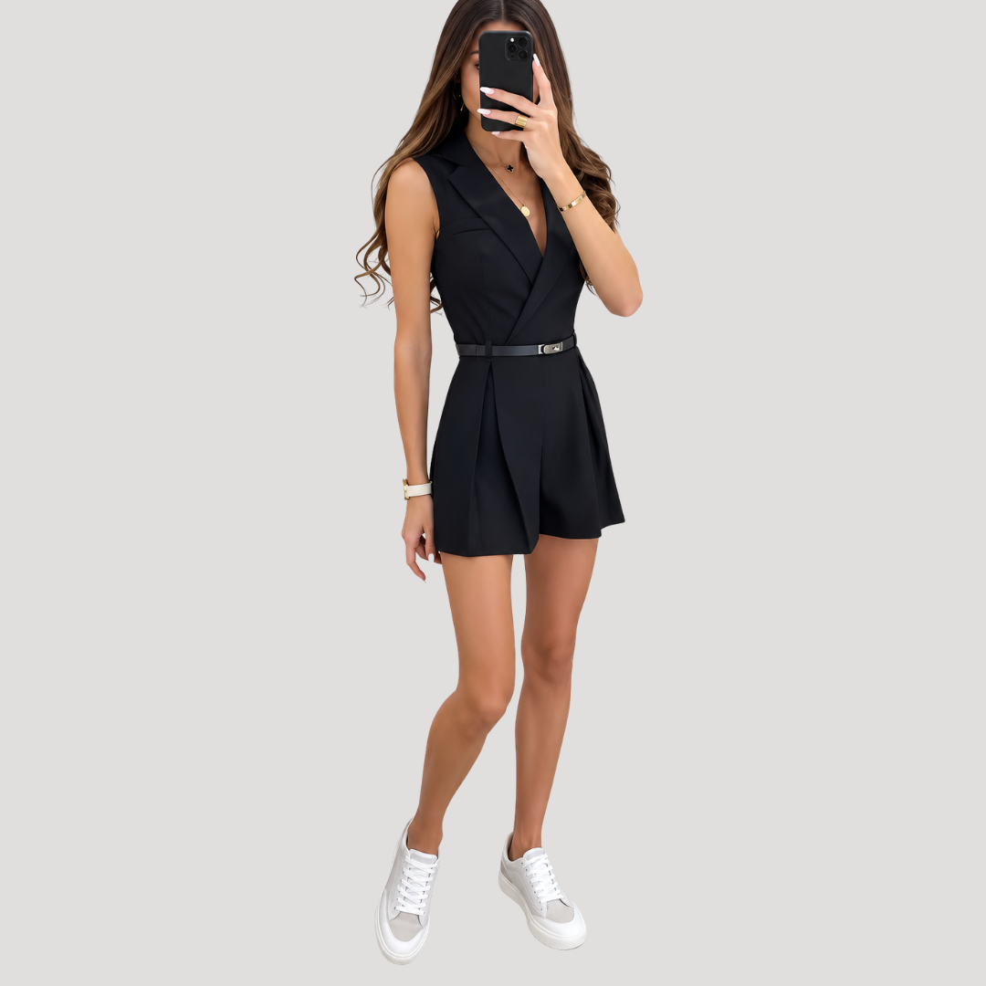 Summer Women's Belted Short Jumpsuit