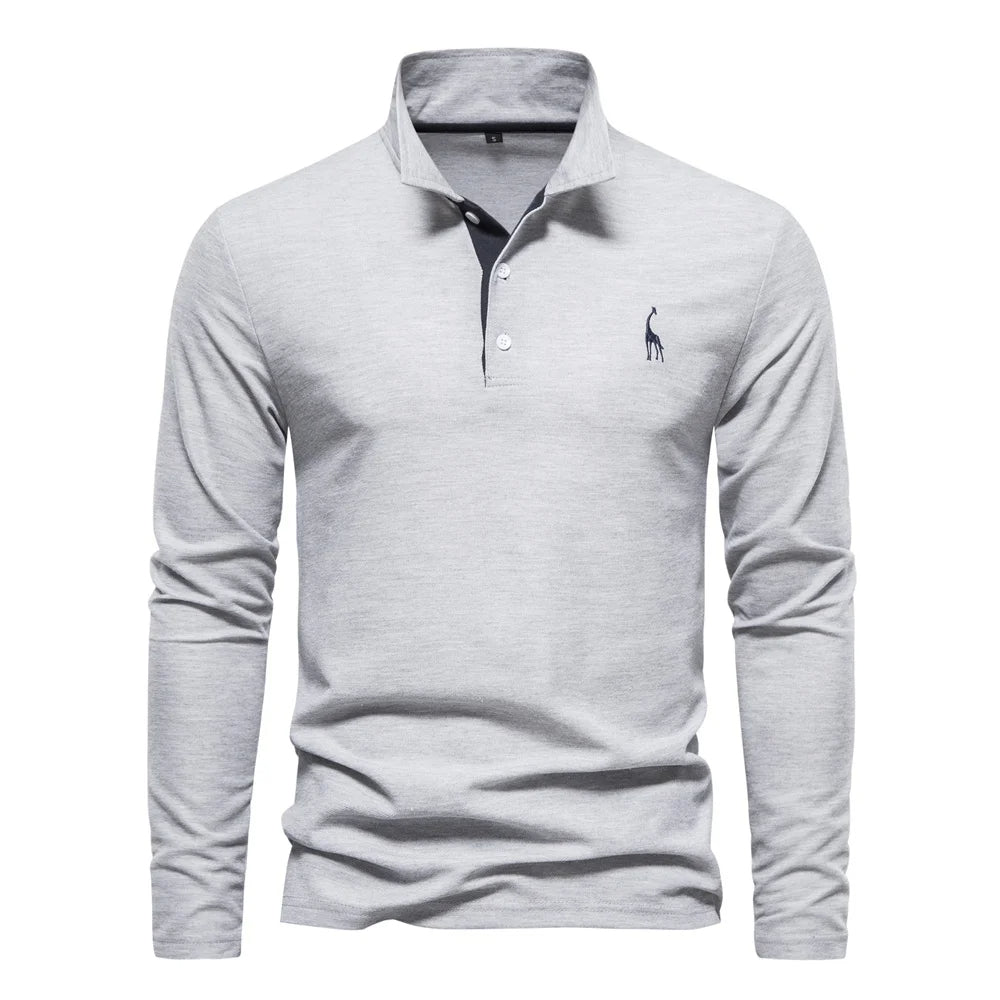 Harrington Oxford Long Sleeve Polo For Men, view 6 - Elena Harper