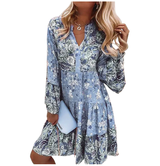 Women's Floral Print Boho Dress – Effortless Chic Style