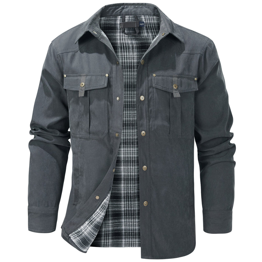 Men's Insulated Flannel Jacket - Durable & Warm Outerwear