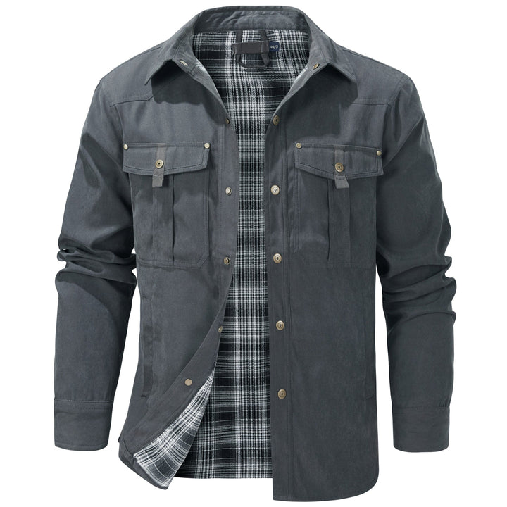 Men's Insulated Flannel Jacket - Durable & Warm Outerwear
