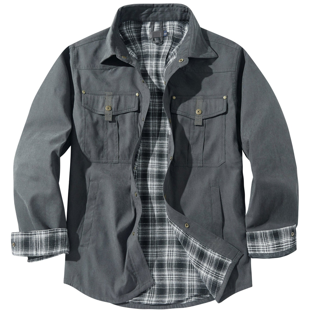 Men's Insulated Flannel Jacket - Durable & Warm Outerwear