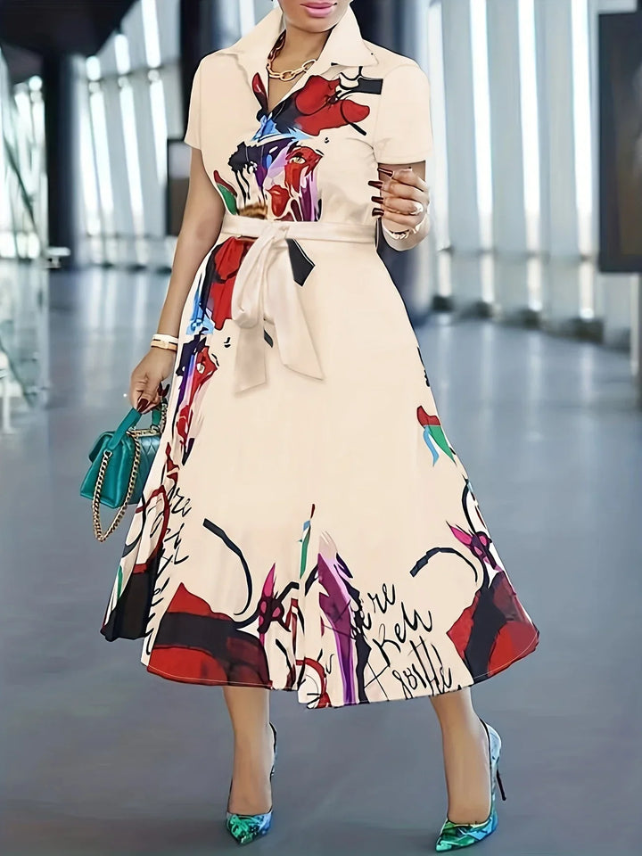 Floral Maxi Summer Dress for Women with Buttons - Angie