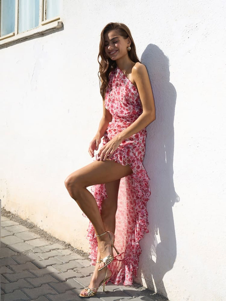 Floral Mini Summer Dress for Women with Ruffles - Amarose