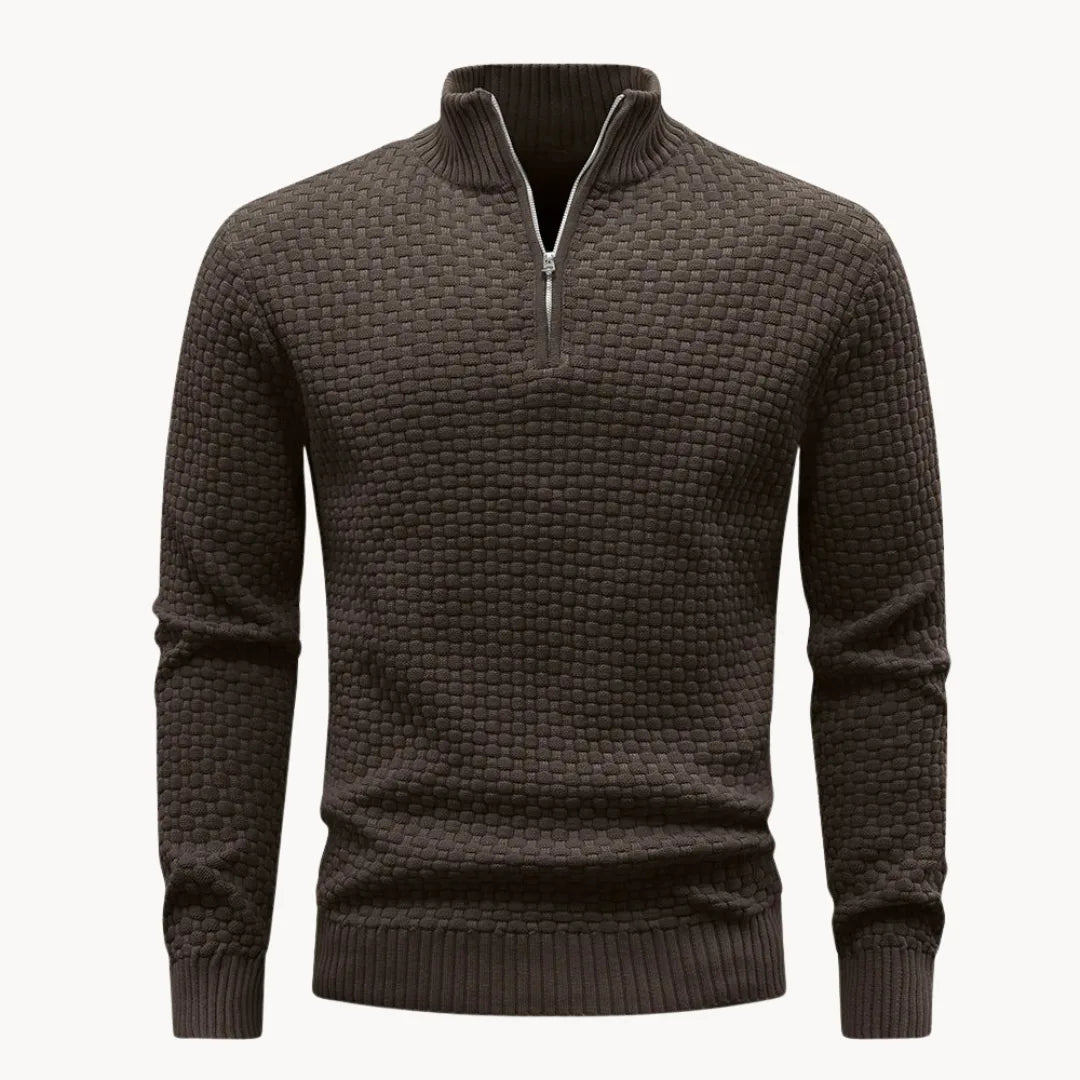 Antoine - Elegant Zip-Up High Neck Sweater