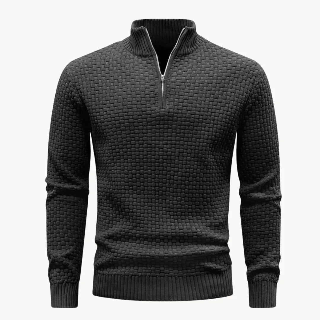 Antoine - Elegant Zip-Up High Neck Sweater