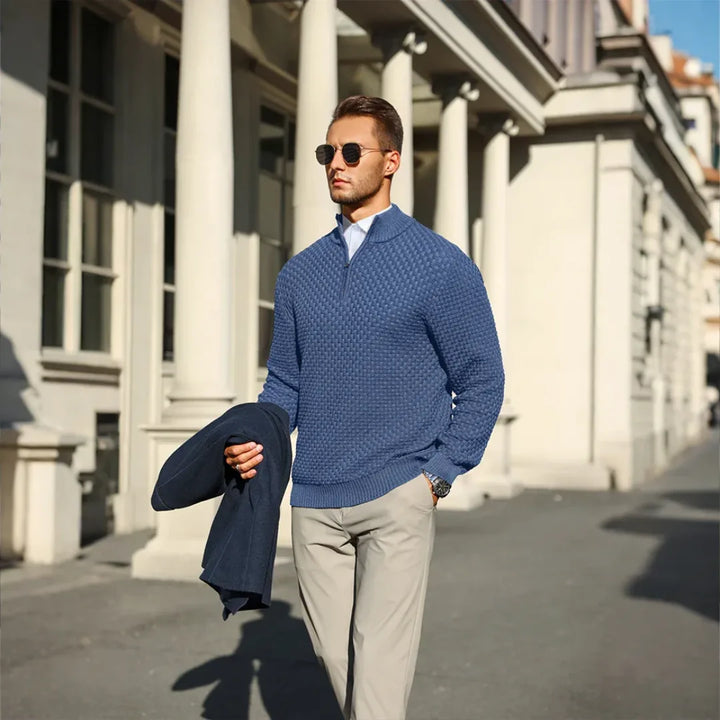 Antoine - Elegant Zip-Up High Neck Sweater