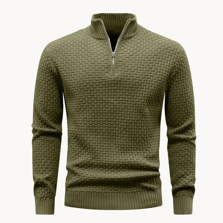 Antoine - Elegant Zip-Up High Neck Sweater