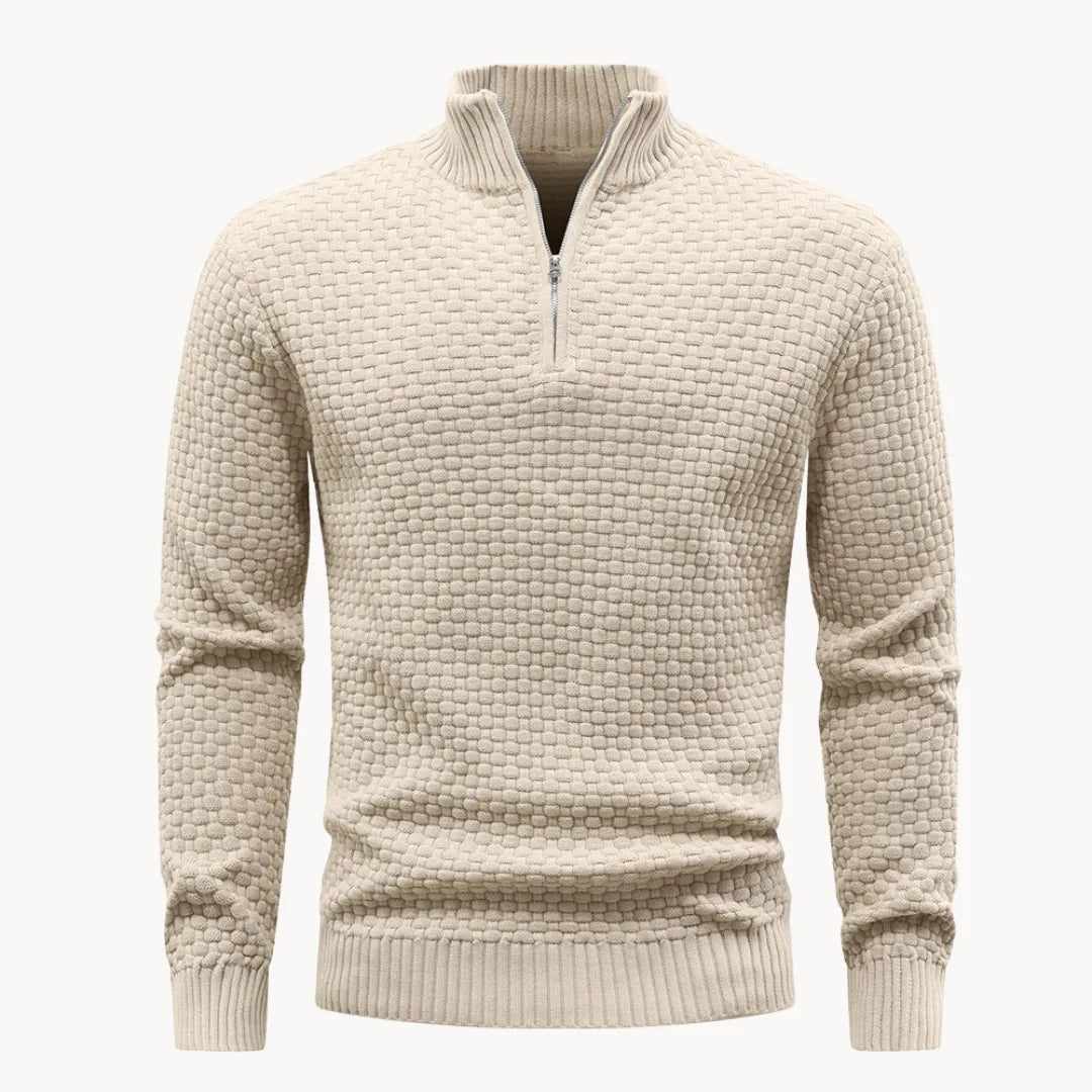 Antoine - Elegant Zip-Up High Neck Sweater