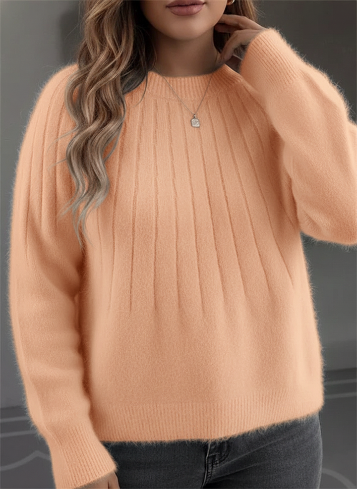 Soft Ribbed Knit Sweater for Women
