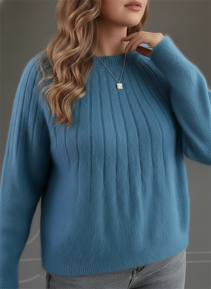 Soft Ribbed Knit Sweater for Women