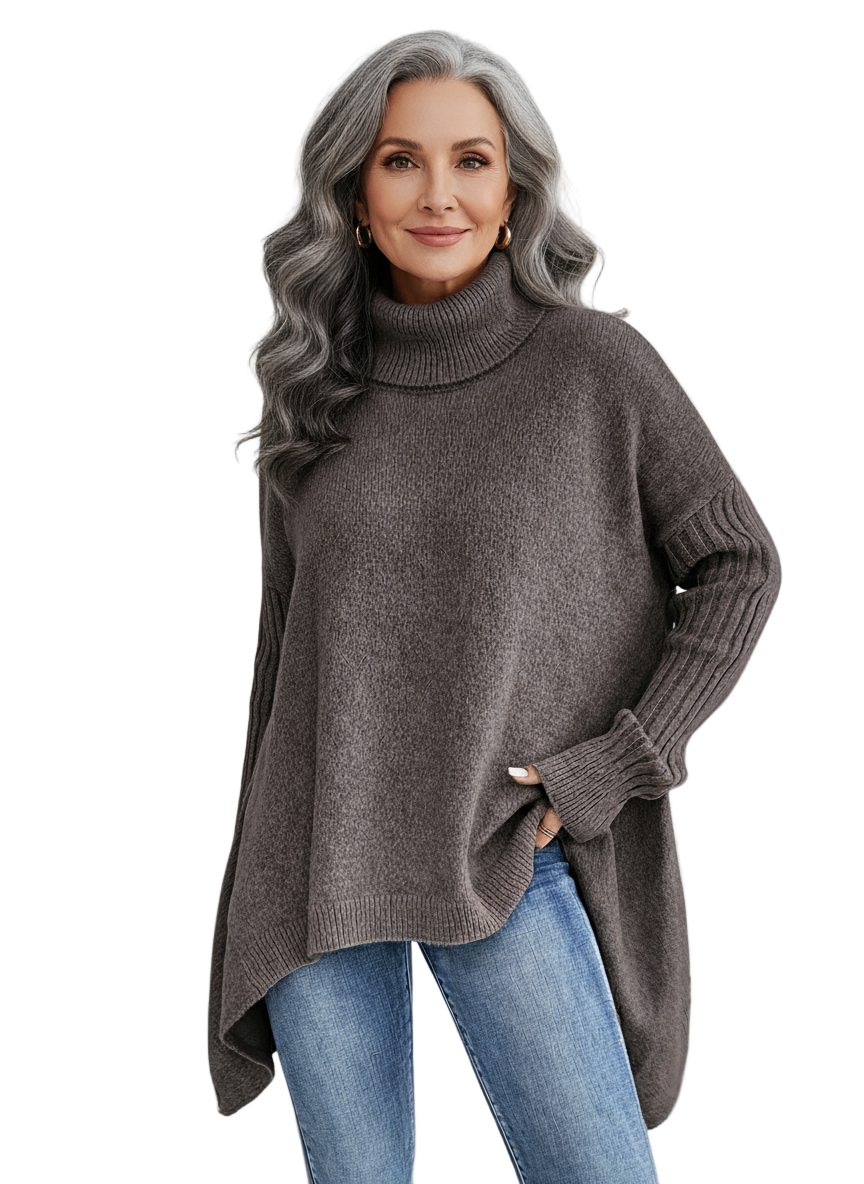 NAOMI – COZY ASYMMETRICAL TURTLENECK SWEATER
