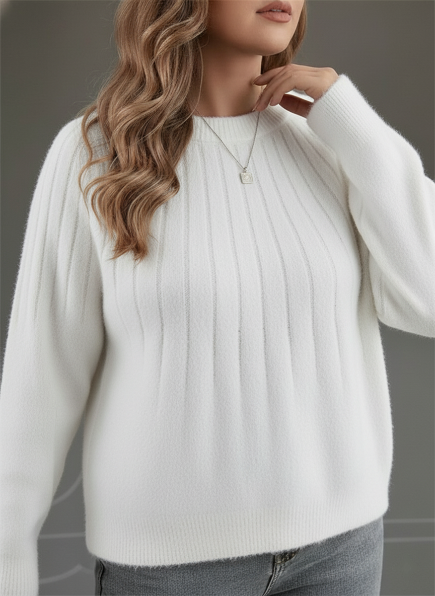 Soft Ribbed Knit Sweater for Women