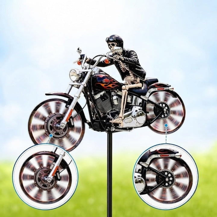 Garden Windmill Skeleton Biker Acrylic