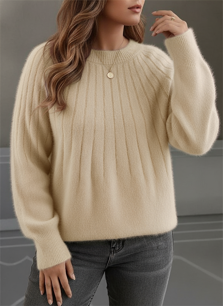 Soft Ribbed Knit Sweater for Women