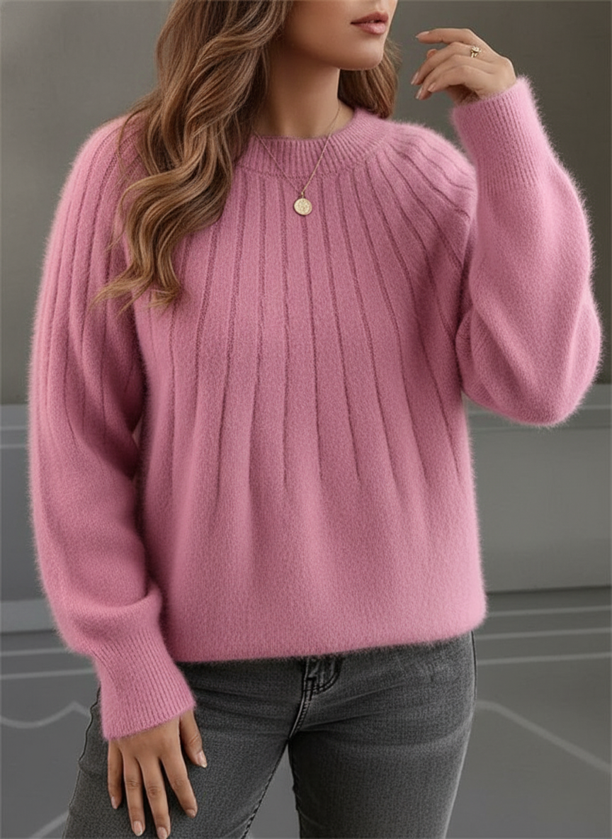 Soft Ribbed Knit Sweater for Women