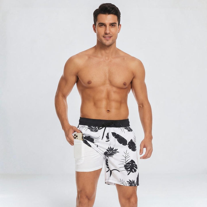 Men's Montarello Summer Quick-Dry Swim Shorts with Compression Liner