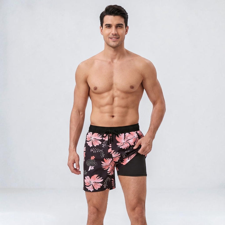 Men's Montarello Summer Quick-Dry Swim Shorts with Compression Liner
