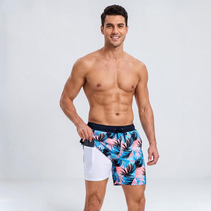 Men's Montarello Summer Quick-Dry Swim Shorts with Compression Liner