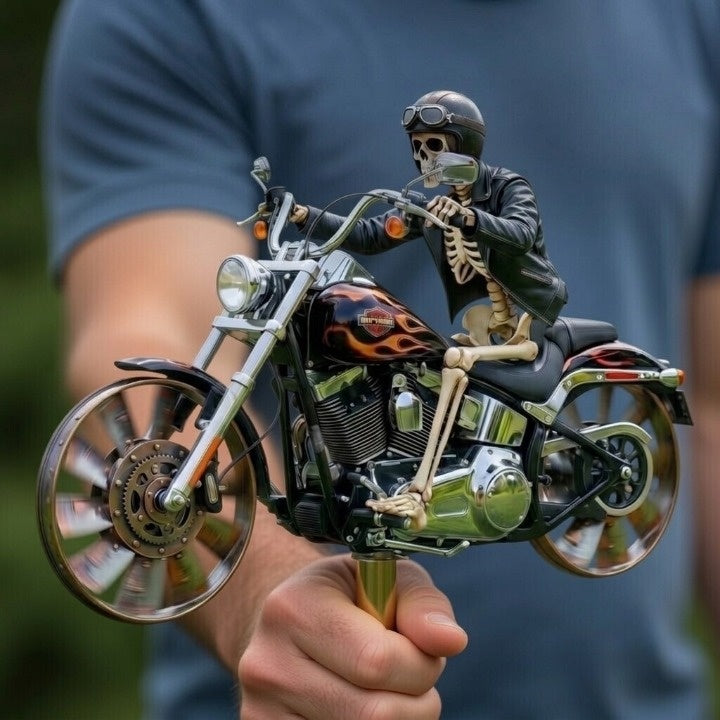 Garden Windmill Skeleton Biker Acrylic