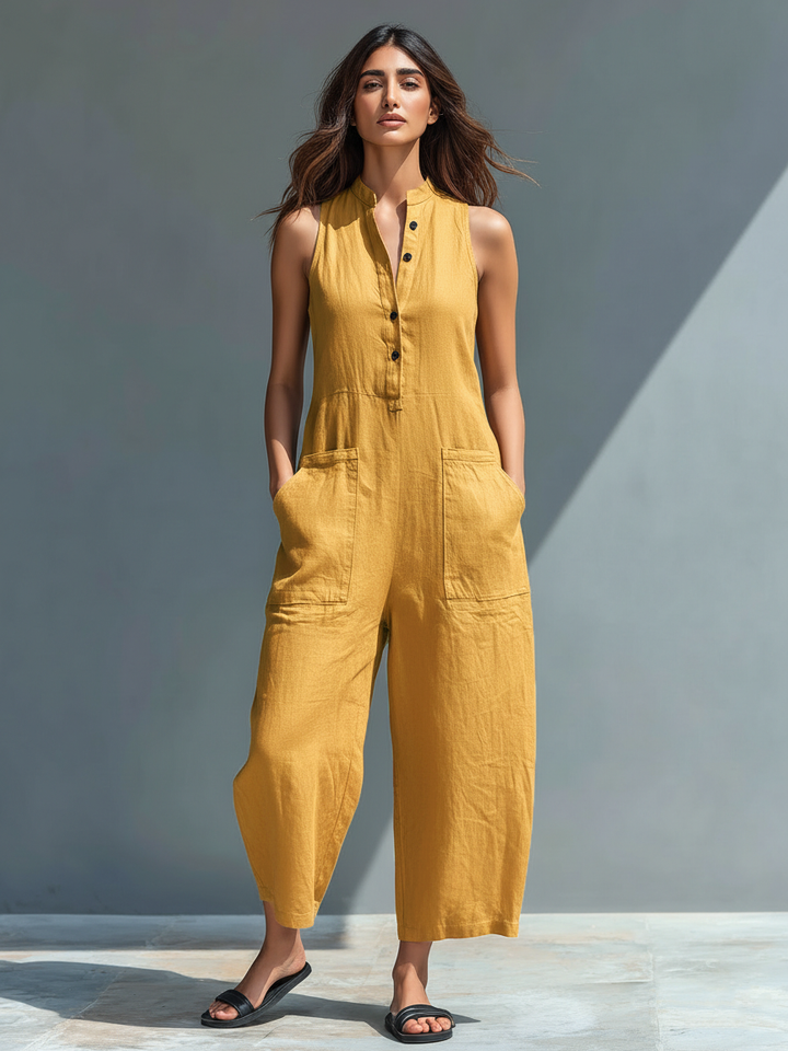 Claudia™  |  High Neck Sleeveless Jumpsuit