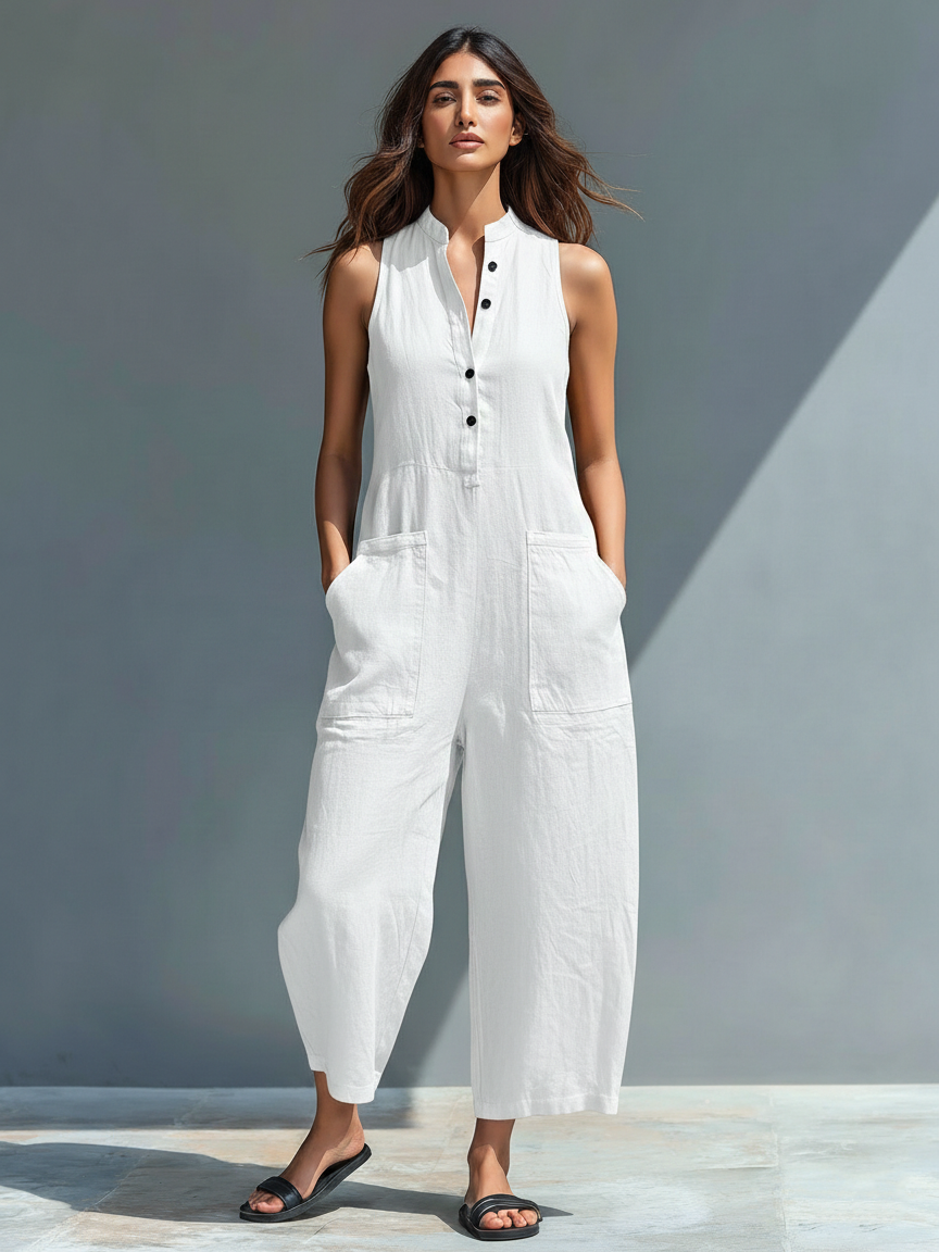 Claudia™  |  High Neck Sleeveless Jumpsuit