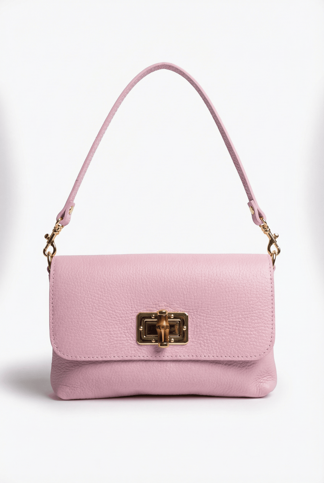 Emma & Rose Cape Town Rozanne™ leather shoulder bag with structured design and shoulder closure on a white background.