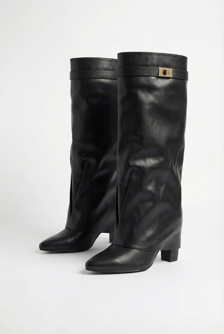 Veronique™  |  Black Boots Metallic Detail