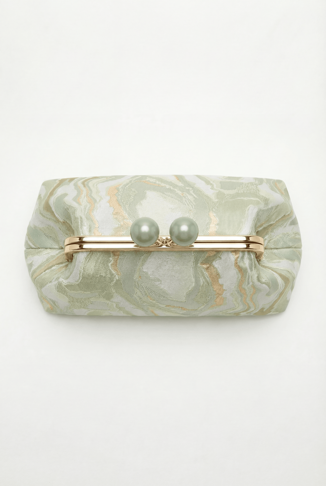 Emma & Rose Cape Town Simone™ elegant clutch bag with gold clasp closure, showcasing a sleek, stylish black leather design.