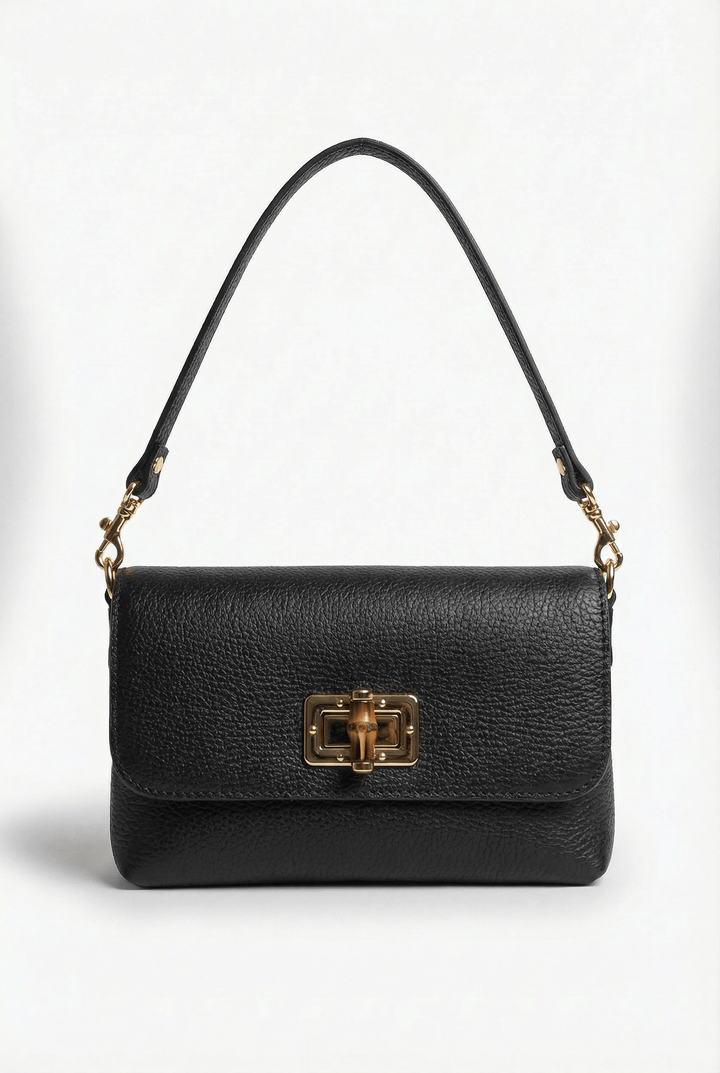 Emma & Rose Cape Town Rozanne genuine leather shoulder bag with closure, stylish borse in soft leather.