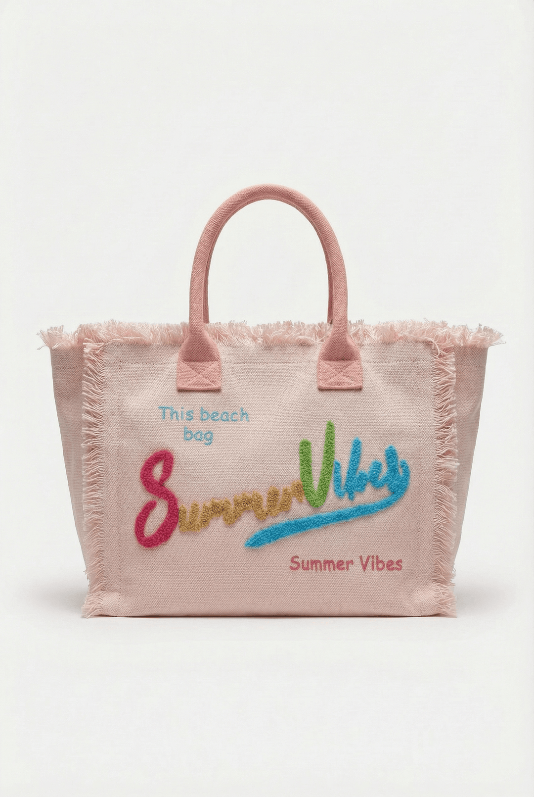 Summer™ Vibes Beach Bag by Emma & Rose Cape Town, stylish woven tote with colorful accents for beach and summer outings.